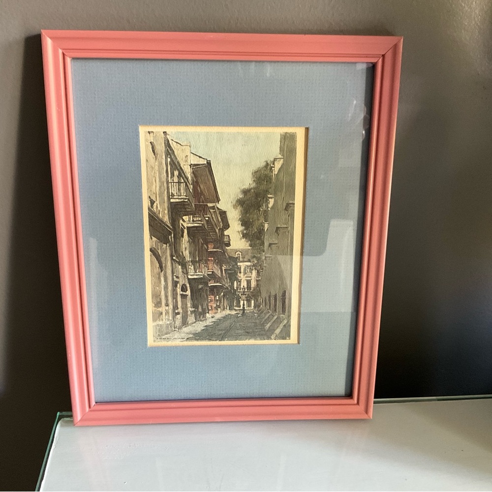 Vintage Framed New Orleans Art Print - Picture 2 of 6